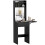 Homcom (Black) HOMCOM Compact Dressing Table with Lighted Mirror Open Shelves Drawer 2