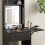 Homcom (Black) HOMCOM Compact Dressing Table with Lighted Mirror Open Shelves Drawer 9