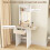 Homcom (White) HOMCOM Compact Dressing Table with Lighted Mirror Open Shelves Drawer 6