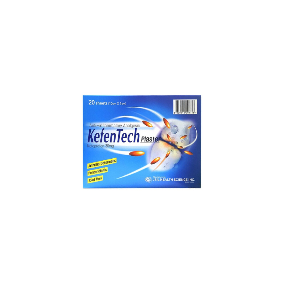 Kefentech Plaster 20's Ketoprofen Medicated Pain Relief Patch |Helps reduce inflammation and swelling