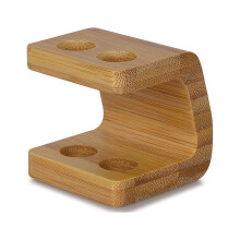 Porte-brosse à dents en bambou, porte-stylo en bambou, support de rangement pour brosse à dents en bambou à 2 trous pour comptoir