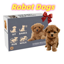 Realistic Robot Dog Plush Toy – Walking Barking Wagging