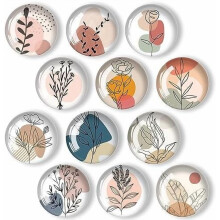 Aimants pour réfrigérateur en verre Art Line Flower (12 pièces)