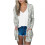Damen-Baumwollstrickjacke, langärmelig, lässig, Grau 1