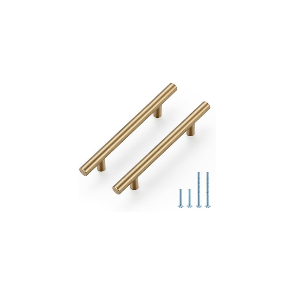 10-Pack Champagne Bronze Cabinet Pulls, 6-3/8" L, 4" (102Mm) Center, Stainless Steel Â Compatible With Kitchen Drawers & Cupboards 9322103637640