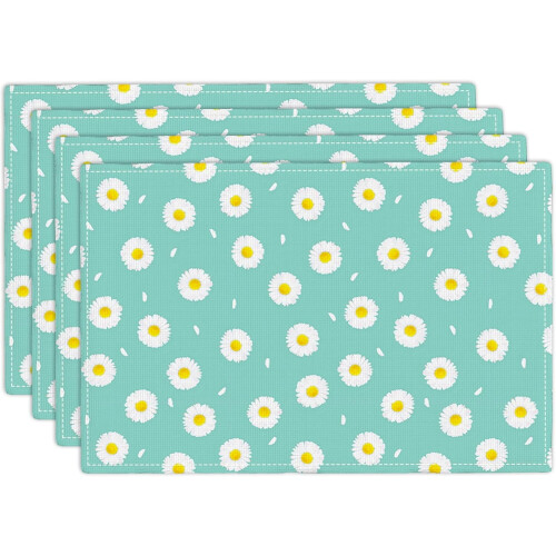 Σουπλά Daisy σετ 4 τεμαχίων, 12x18 ίντσες από απομίμηση λινού