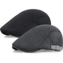 2 stuks heren mesh petten, ademende zomer petten, newsboy petten, verstelbare baret, Ivy cap, Ierse taxipet, rijpet, jachtpet