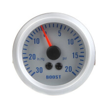 Turbodruk-/vacuümmeter voor auto's, 2" 52mm, 0~30 inch Hg / 0~20 PSI, blauw licht