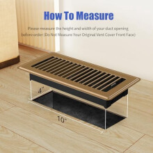 Kraftige 4x10 gulvventilationsdæksler, stålluftregistre med justerbart håndtag, rustfri brun finish, 10-pak – kompatibel med standard