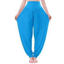 Bríste Palazzo do Mhná, Bríste Ardchoim Baggy Hippie Gypsy Boho, Bríste Arda Yoga Trá Móide Dúnadh Éadaí Chi Luiteoga Gorm Éadrom