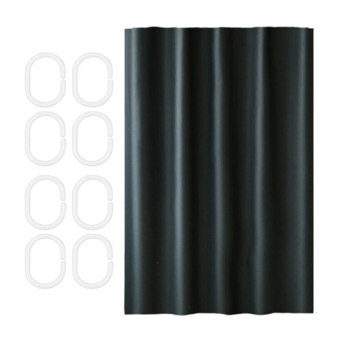 Doublure de rideau de douche imperméable blanche 70 x 31 pouces avec 6 1