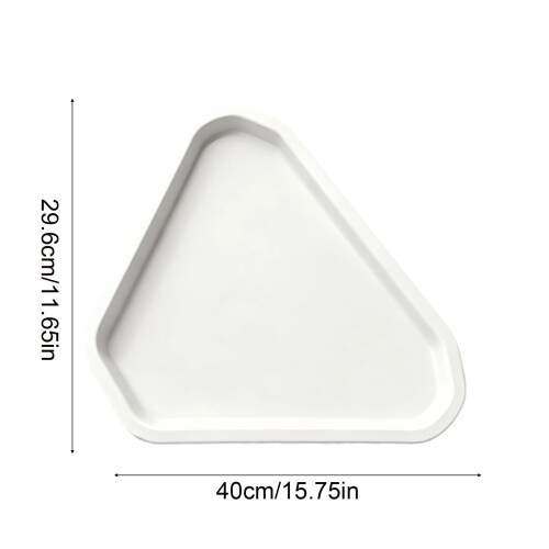 White Triangular Plastic Food Tray 40x29.6cm 2