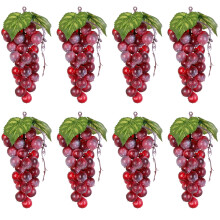 Bunches realistische künstliche Trauben mit Tautropfeneffekt, purpurrote künstliche Fruchtdekoration, naturgetreue Weinbergsdekoration,