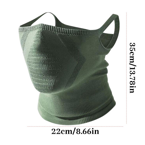 Ice Silk Motorcycle Face Mask Army Green Windproof UV 2