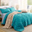 7-Pc Reversible Teal Queen Comforter Set, Down Alternative, Sheets, Pillowcases & Shams 3