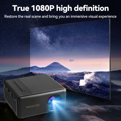Projetor portátil 4K com HDMI, USB e Bluetooth