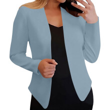 Kukoosong Blazer für Damen, Business Casual, langärmelig, offener Anzug, Anzugjacken