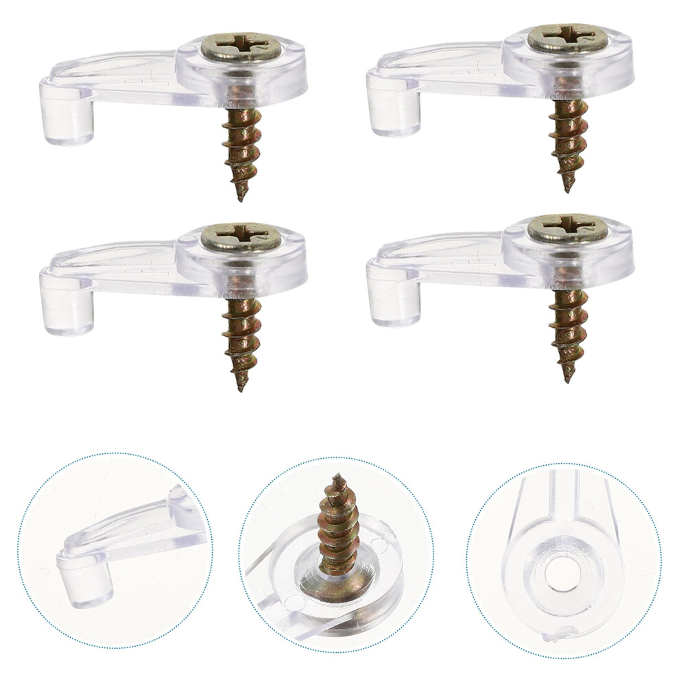 Ounona 50 Pcs Plastic Glass Retainer Clips Mirror Glass Fixing Clips With Screws 9314556352980