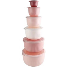12-teiliges Ombré-Rührschüssel-Set mit Deckeln