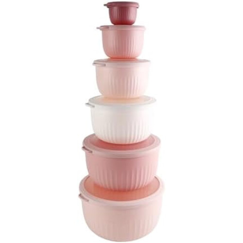 12-teiliges Ombré-Rührschüssel-Set mit Deckeln