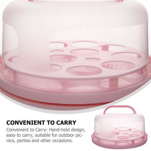 Baking Packing Box Pink Plastic with Handle 1Pack 10 Inch 2