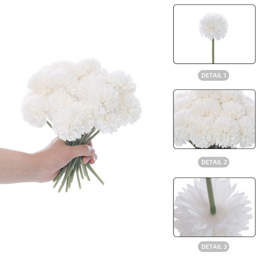 Kunstige krysantemum silkeblomster 20 stk. 1