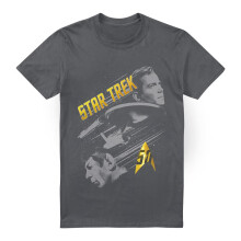 (L, Charcoal) Star Trek Mens 50 Year Frontier T-Shirt