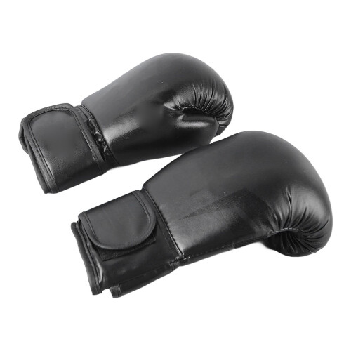 Black 8oz Hook and Loop Boxing Gloves