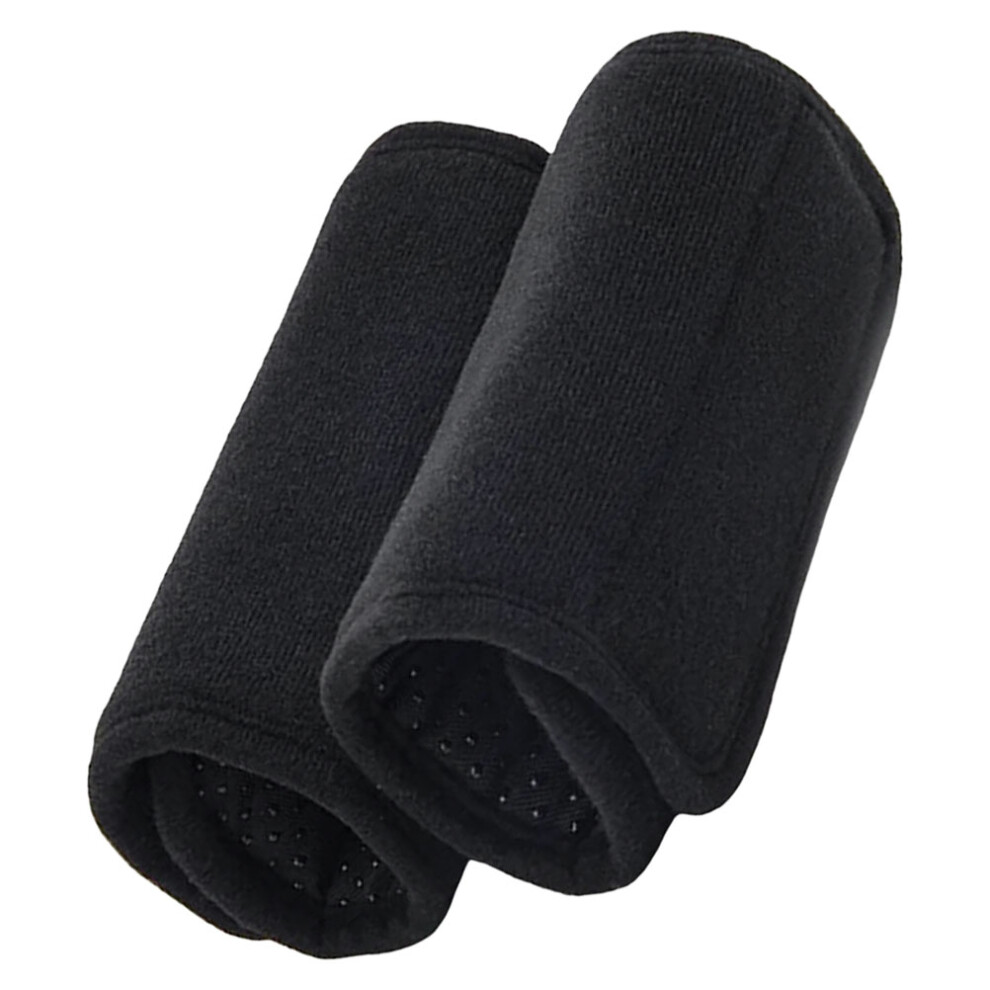Solustre 2Pcs Black Cane Handle Pads Shock Absorbing Grip Covers For Elderly