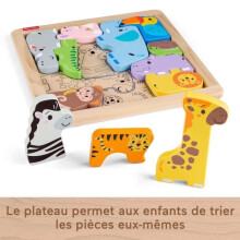 Fisher-Price Houten Peuter Dierpuzzel, 12 Delige Houten Vorm-Sorteer Activiteit voor Peuters vanaf 2 Jaar