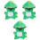 3Pcs Cute Green Plush Dinosaur Doll Costume Soft Comfortable 4
