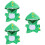 3Pcs Cute Green Plush Dinosaur Doll Costume Soft Comfortable 8