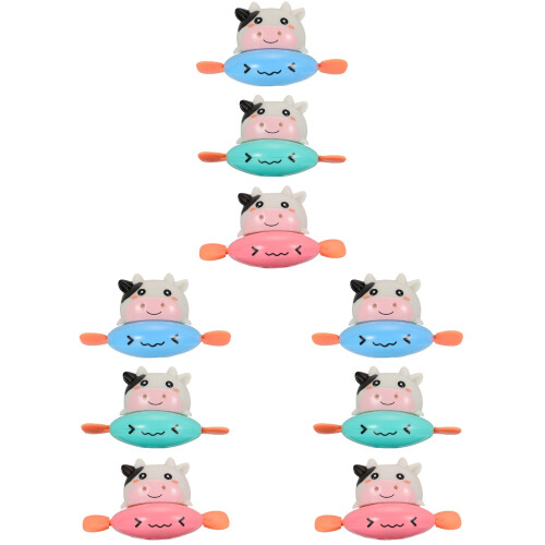 9Pcs Lightweight Floating Bath Toys Assorted Cartoon Milk Cows 2
