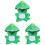3Pcs Cute Green Plush Dinosaur Doll Costume Soft Comfortable 3