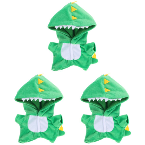3Pcs Cute Green Plush Dinosaur Doll Costume Soft Comfortable 2