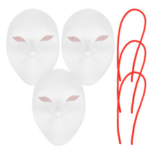3 Lege Ongeverfde Witte PVC Venetiaanse Maskers Voor Mardi Gras