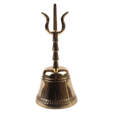 2Pcs Durable Golden Copper Handbell for Buddhist Ceremony Use