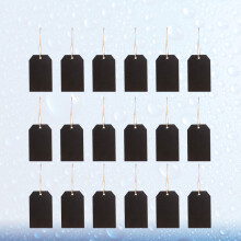 75Pcs Lightweight Wooden DIY Tags Black Hanging Price Gift Decoration