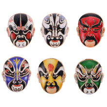 6Pcs Multi Chinese Opera Brooch Pin, Alloy Brooches for Men and Women