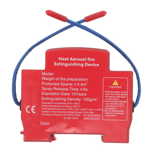 Red Automatic Aerosol Fire Extinguisher Car Engine Smart Sensor