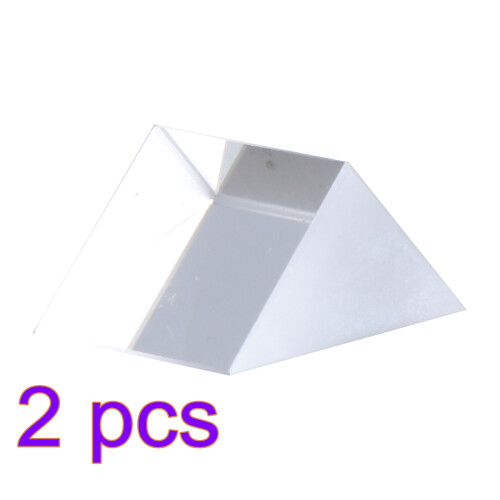 2Pcs Premium Transparent Right Angle Optical Glass Prism for Education