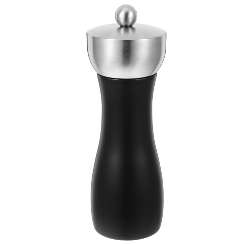 5Pcs Oak Wood Pepper Grinder Manual Adjustable Ceramic Salt Mill Black
