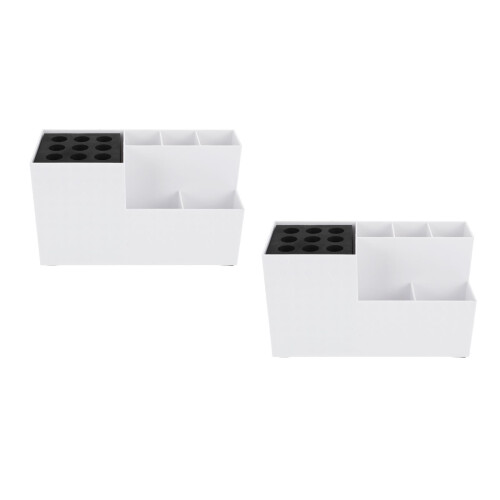 2Pcs White ABS Scissors Holder Hairdressing Tool Storage Box for Home 2