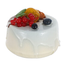 2Pcs White Artificial Food Props Realistic Cake Model for Photo Props