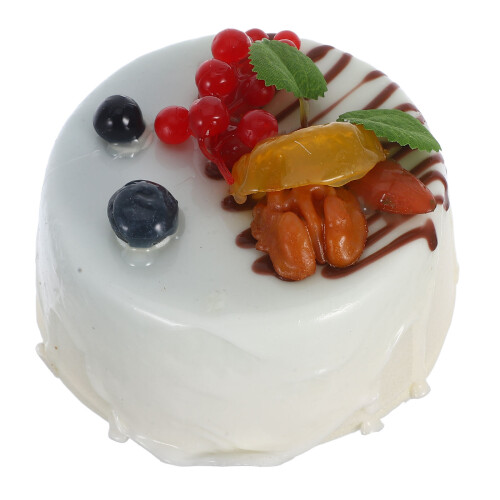 2Pcs White Artificial Food Props Realistic Cake Model for Photo Props 2