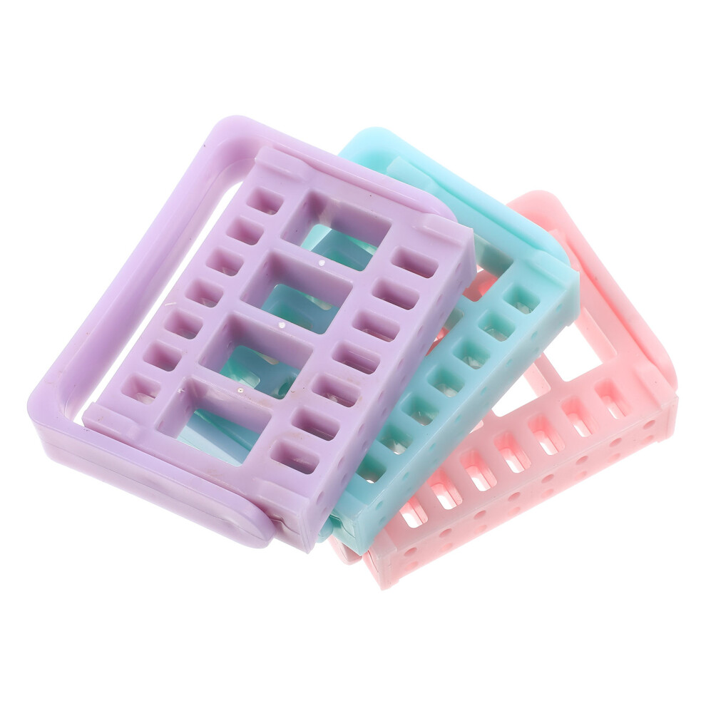 Happyyami 18Pcs Nail Grinding Head Holder Durable Practical Nail Art Organizer