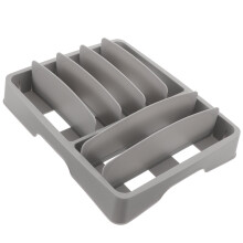 3Pcs Grey Plastic Cutlery Storage Box Portable Kitchen Organizer Case