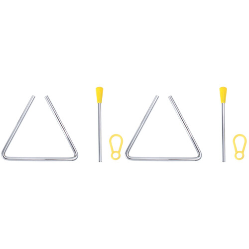 2Pcs Silver Triangle Music Instrument Durable Percussion for Playing 1