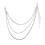 2Pcs Silver Zinc Alloy Hip-Hop Pants Chain Multi-Layer Jeans Accessory 1