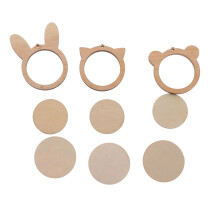 6Pcs Khaki Cross Stitch Hoops Wooden Fixing Frame Craft DIY Embroidery